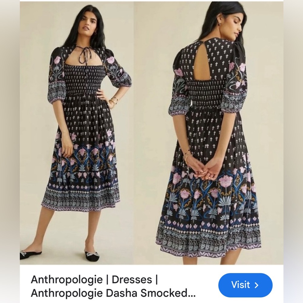 Anthropologie dark floral dress